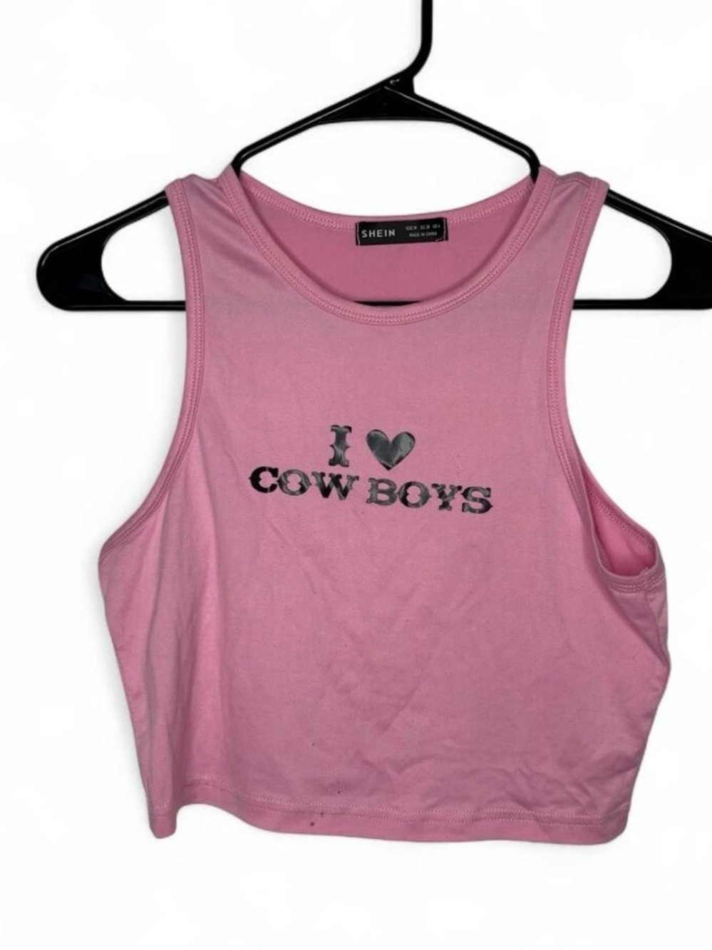 Pink 'I Love Cowboys' Tank Top